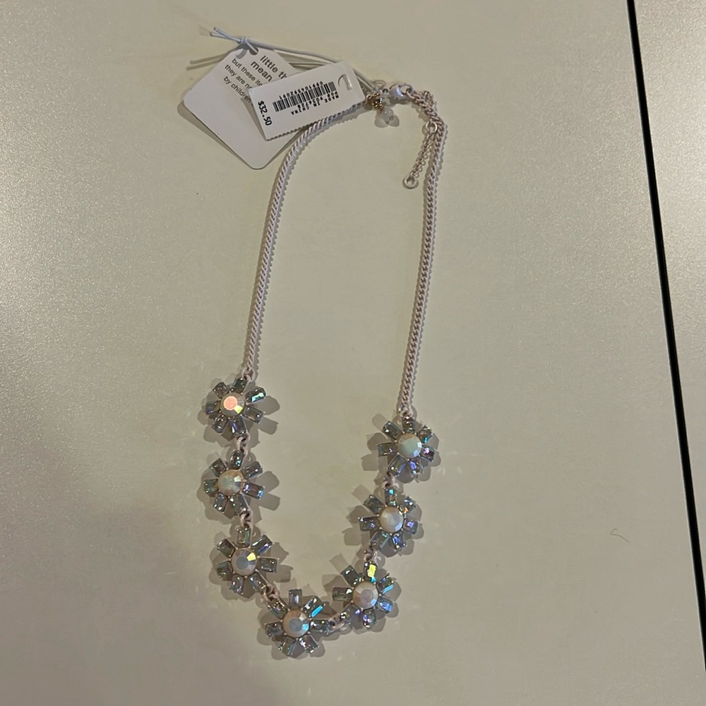 Crewcuts pink flower gem necklace